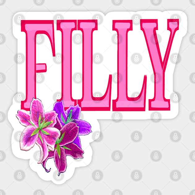 Top 10 best personalised gifts Filly, filicia, felicia, phelicia, preppy,personalized name with painted lilies Sticker by Artonmytee